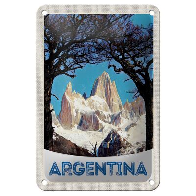 Cartel de chapa de viaje, decoración de caminata por las montañas de Argentina, 12x18cm