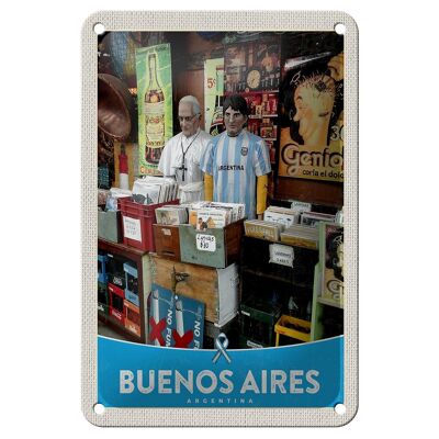 Cartel de chapa de viaje, 12x18cm, Buenos Aires, Argentina, cartel de placa