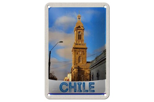 Blechschild Reise 12x18cm Chile Stadt Architektur Europa Schild