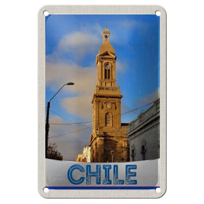 Blechschild Reise 12x18cm Chile Stadt Architektur Europa Schild