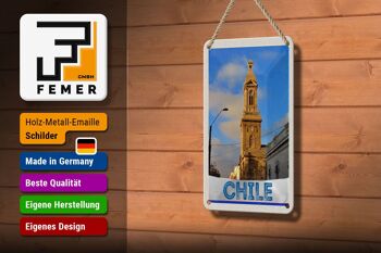 Panneau de voyage en étain 12x18cm, signe d'architecture de ville du chili, Europe 3