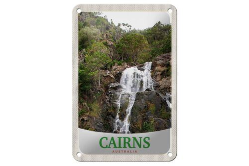 Blechschild Reise 12x18cm Cairns Australien Wasserfall Natur Schild