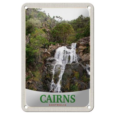 Cartel de chapa de viaje, 12x18cm, Cairns, Australia, cascada, cartel natural