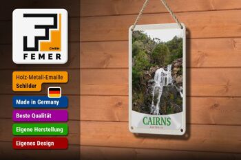 Panneau de voyage en étain, 12x18cm, Cairns, australie, cascade, panneau naturel 3