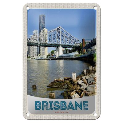 Cartel de chapa de viaje, decoración del centro de Brisbane, Australia, 12x18cm