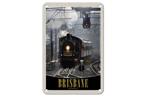 Blechschild Reise 12x18cm Brisbane Australien Lokomotive Dekoration