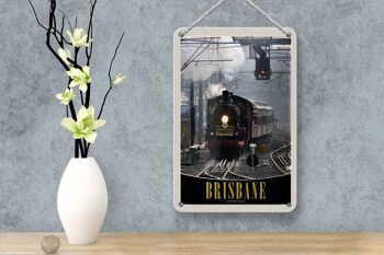 Panneau de voyage en étain 12x18cm, décoration de Locomotive de Brisbane australie 4