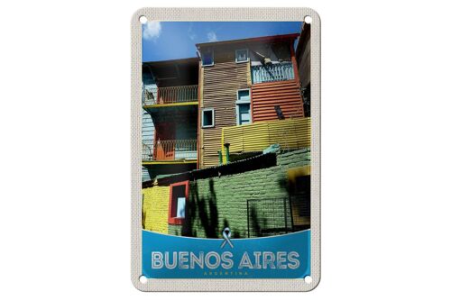 Blechschild Reise 12x18cm Buenos Aires Argentinien Häuser Schild