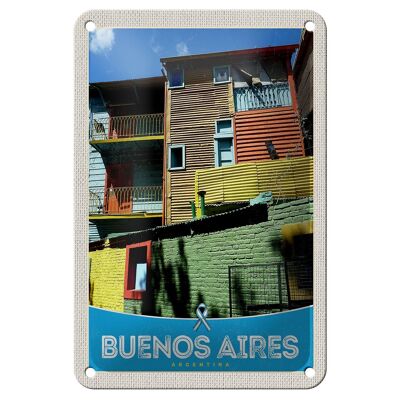 Blechschild Reise 12x18cm Buenos Aires Argentinien Häuser Schild