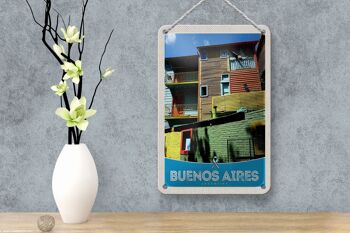Panneau de voyage en étain, 12x18cm, signe de maisons de Buenos Aires, d'argentine 4