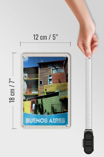 Panneau de voyage en étain, 12x18cm, signe de maisons de Buenos Aires, d'argentine 5