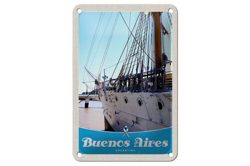 Blechschild Reise 12x18cm Buenos Aires Argentinien Schiff Schild