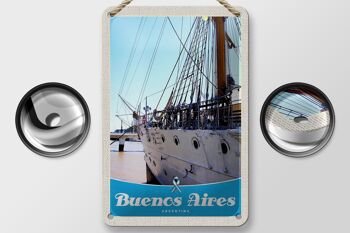 Panneau de voyage en étain, 12x18cm, panneau de bateau de Buenos Aires, argentine 2