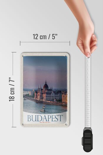 Panneau de voyage en étain, 12x18cm, vue de l'église de Budapest, signe de Hongrie 5