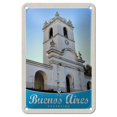 Targa in metallo da viaggio 12x18 cm Buenos Aires Argentina Cartello della chiesa