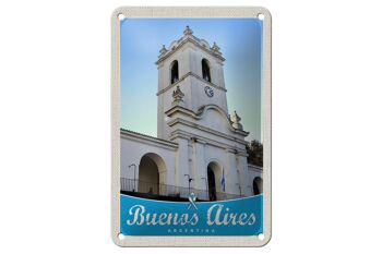 Panneau de voyage en étain, 12x18cm, signe d'église de Buenos Aires, argentine 1