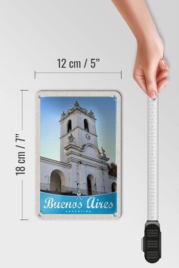 Panneau de voyage en étain, 12x18cm, signe d'église de Buenos Aires, argentine 5