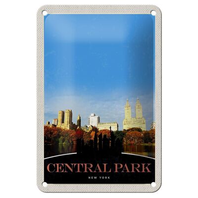 Targa in metallo da viaggio 12x18 cm Central Park America New York Trip Sign
