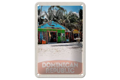 Blechschild Reise 12x18cm Dominikanische Republik Strand Shop Schild