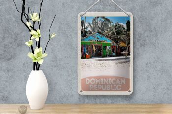 Panneau de voyage en étain 12x18cm, panneau de magasin de plage de la république dominicaine 4