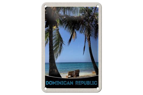 Blechschild Reise 12x18cm Dominikanische Republik Strand Dekoration