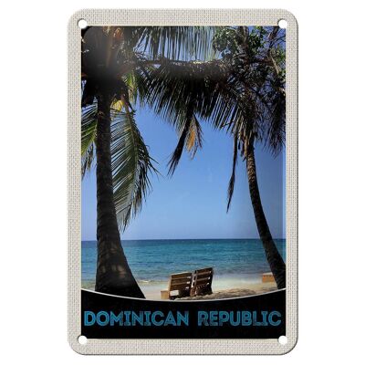 Blechschild Reise 12x18cm Dominikanische Republik Strand Dekoration