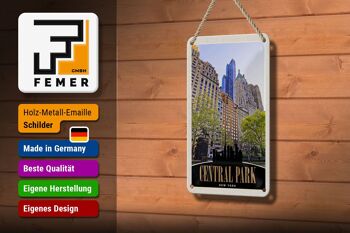 Panneau de voyage en étain, 12x18cm, Central Park USA New York, panneau de grande hauteur 3