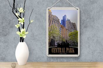 Panneau de voyage en étain, 12x18cm, Central Park USA New York, panneau de grande hauteur 4