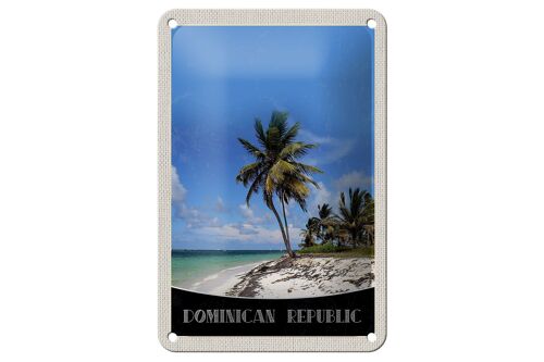 Blechschild Reise 12x18cm Dominikanische Republik Strand Schild