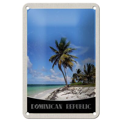 Blechschild Reise 12x18cm Dominikanische Republik Strand Schild