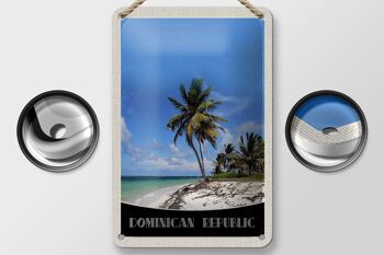 Panneau de voyage en étain, 12x18cm, signe de plage de la république dominicaine 2
