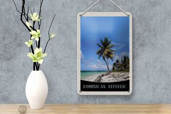 Panneau de voyage en étain, 12x18cm, signe de plage de la république dominicaine 4