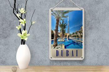 Signe de voyage en étain, 12x18cm, palmiers de dubaï, gratte-ciel, signe de vacances 4