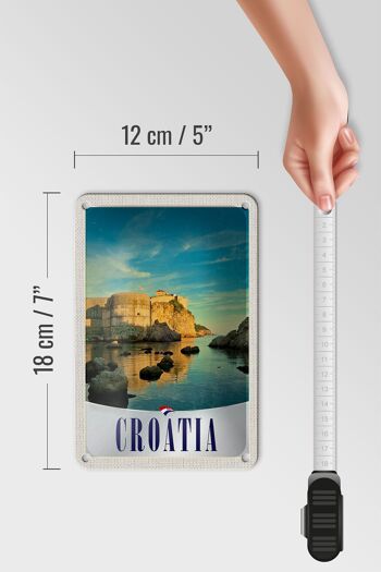 Panneau de voyage en étain, 12x18cm, château de croatie, plage, mer, Europe 5