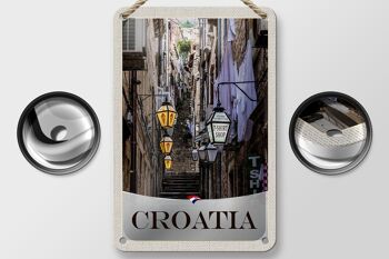 Panneau de voyage en étain, 12x18cm, lanterne de la vieille ville de croatie, pour escaliers 2