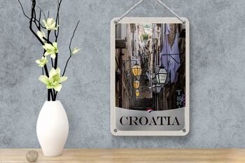 Panneau de voyage en étain, 12x18cm, lanterne de la vieille ville de croatie, pour escaliers 4