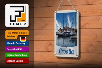 Panneau de voyage en étain 12x18cm, panneau de vacances en mer, Yacht, ville, croatie 3