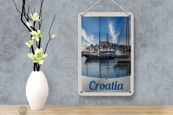 Panneau de voyage en étain 12x18cm, panneau de vacances en mer, Yacht, ville, croatie 4