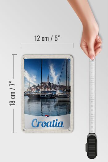 Panneau de voyage en étain 12x18cm, panneau de vacances en mer, Yacht, ville, croatie 5