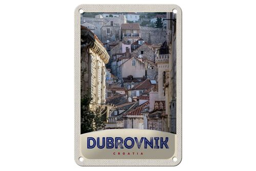 Blechschild Reise 12x18cm Blick auf Dubrovnik Kroatien Stadt Schild