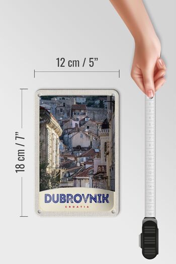 Panneau de voyage en étain, 12x18cm, vue de Dubrovnik, croatie, panneau de ville 5