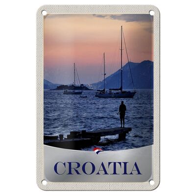 Letrero de hojalata para viaje, 12x18cm, Croacia, yate, pesca en el mar, señales de montañas