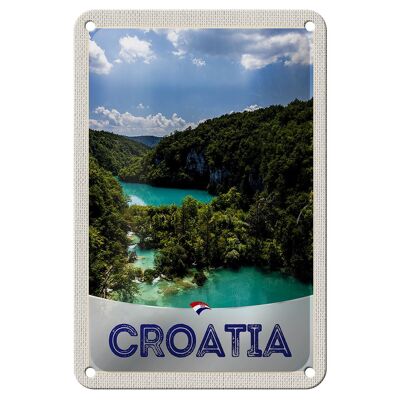 Targa in metallo da viaggio 12x18 cm Croazia Mare Natura Vacanze Montagne Targa