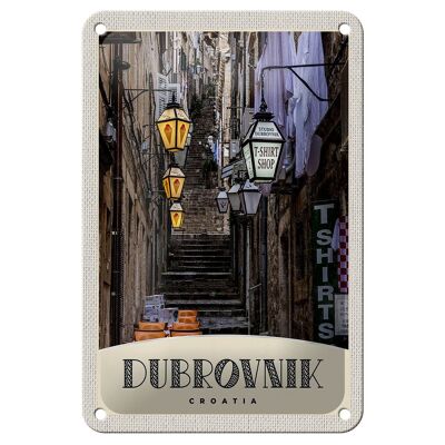 Cartel de chapa de viaje, 12x18cm, Dubrovnik, Croacia, decoración de escaleras
