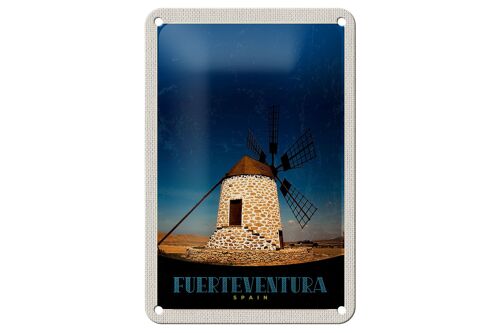 Blechschild Reise 12x18cm Fuerteventura Spanien Windrad Dekoration