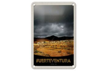 Panneau de voyage en étain, 12x18cm, Fuerteventura, espagne, montagnes du désert 1