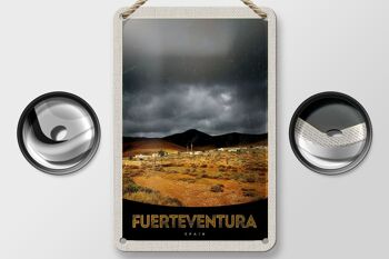 Panneau de voyage en étain, 12x18cm, Fuerteventura, espagne, montagnes du désert 2