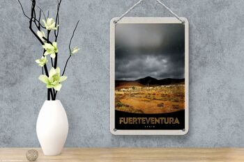 Panneau de voyage en étain, 12x18cm, Fuerteventura, espagne, montagnes du désert 4