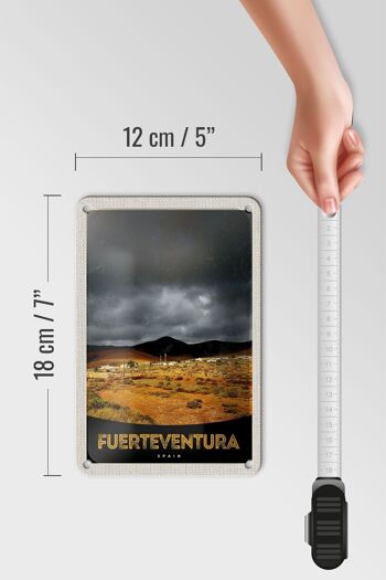 Panneau de voyage en étain, 12x18cm, Fuerteventura, espagne, montagnes du désert 5
