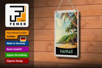 Signe de voyage en étain, 12x18cm, île hawaïenne, plage, palmiers, signe solaire 3